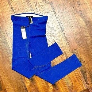 Bcbg MAXAZRIA metallic blue sapphire leggings. M/L. NWT
